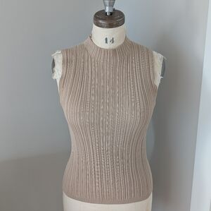 Esprit Seamless Cotton/Silk Mockneck Sleeveless Top